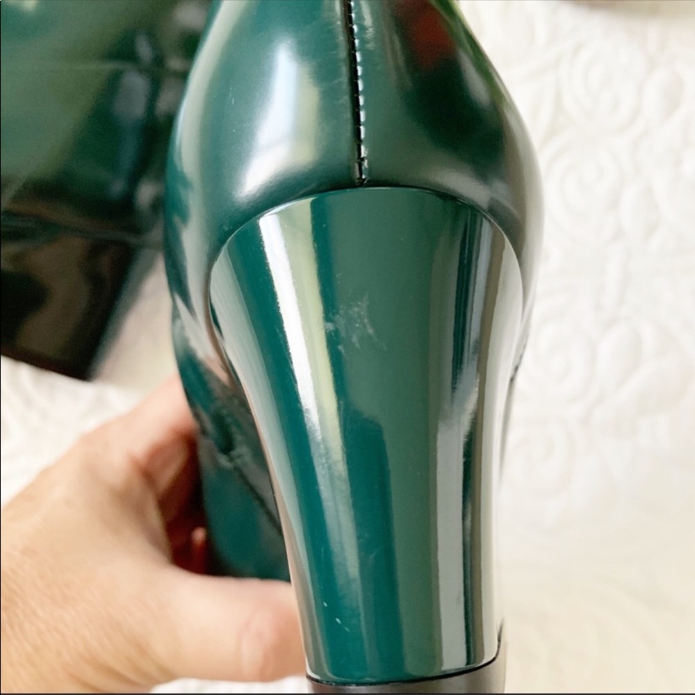 TIBI Green Leather Western Ankle Boots 37.5 37 1/2 $699 - Picture 10 of 12